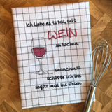 Stickdatei - Spruch - Ich liebe es, mit WEIN zu kochen... - Sewando