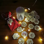 Stickdatei - 6-Eck Zahlenanhänger 1-25 für Adventskalender - Sewando