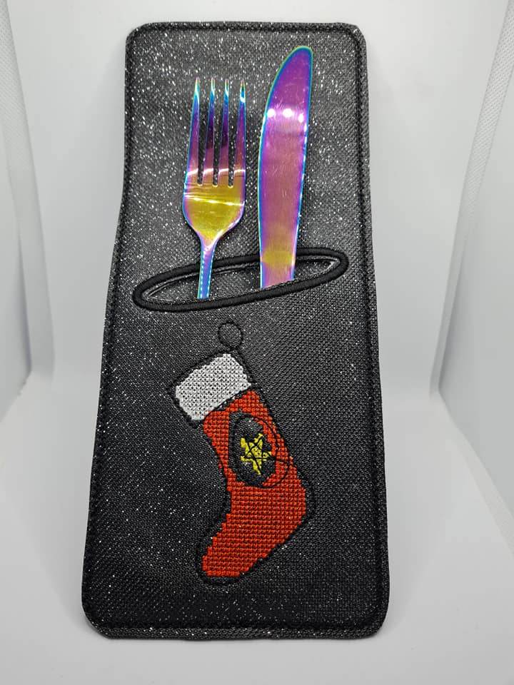 Stickdatei - Bestecktaschen - Weihnachten (12 Single Line Motive) - Sewando