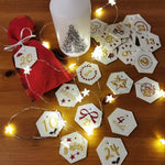 Stickdatei - 6-Eck Zahlenanhänger 1-25 für Adventskalender - Sewando