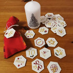 Stickdatei - 6-Eck Zahlenanhänger 1-25 für Adventskalender - Sewando
