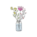 Stickdatei Blumenglas Nr. 1 in vier Größen, Sommer, Frühling, Wildblumen, Vase, Glas - Sewando