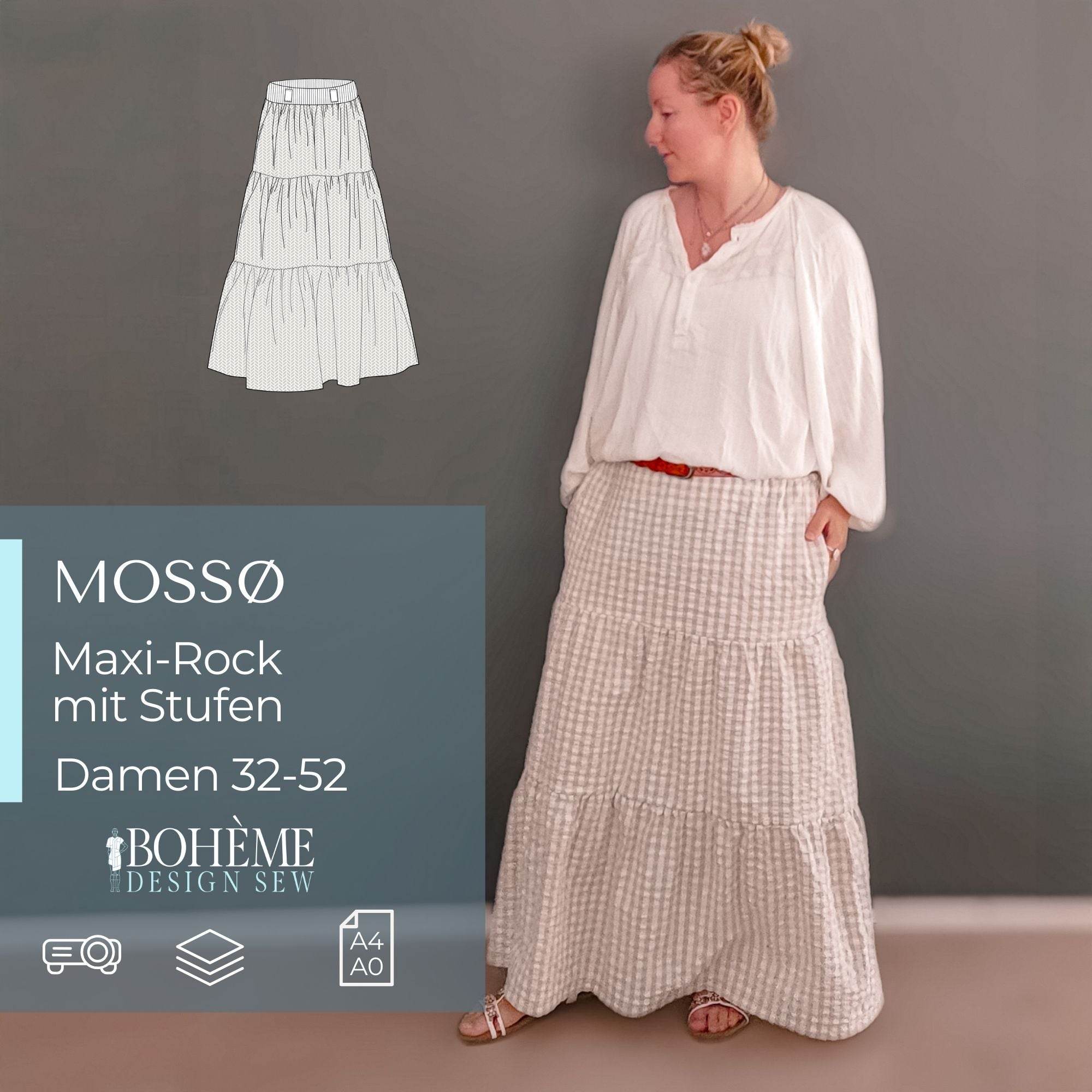 MOSSØ.maxirock | Damen | 32-52 Schnitt : - Sewando