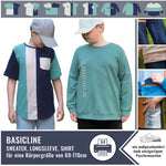 SPARPAKET (3Ebooks) Basicline Sweater 69-170cm Longsleeve, Shirt DIN A4 BESONDERES PASSFORMSYSTEM - Sewando