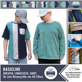 SPARPAKET (3Ebooks) Basicline Sweater 69-170cm Longsleeve, Shirt DIN A4 BESONDERES PASSFORMSYSTEM - Sewando
