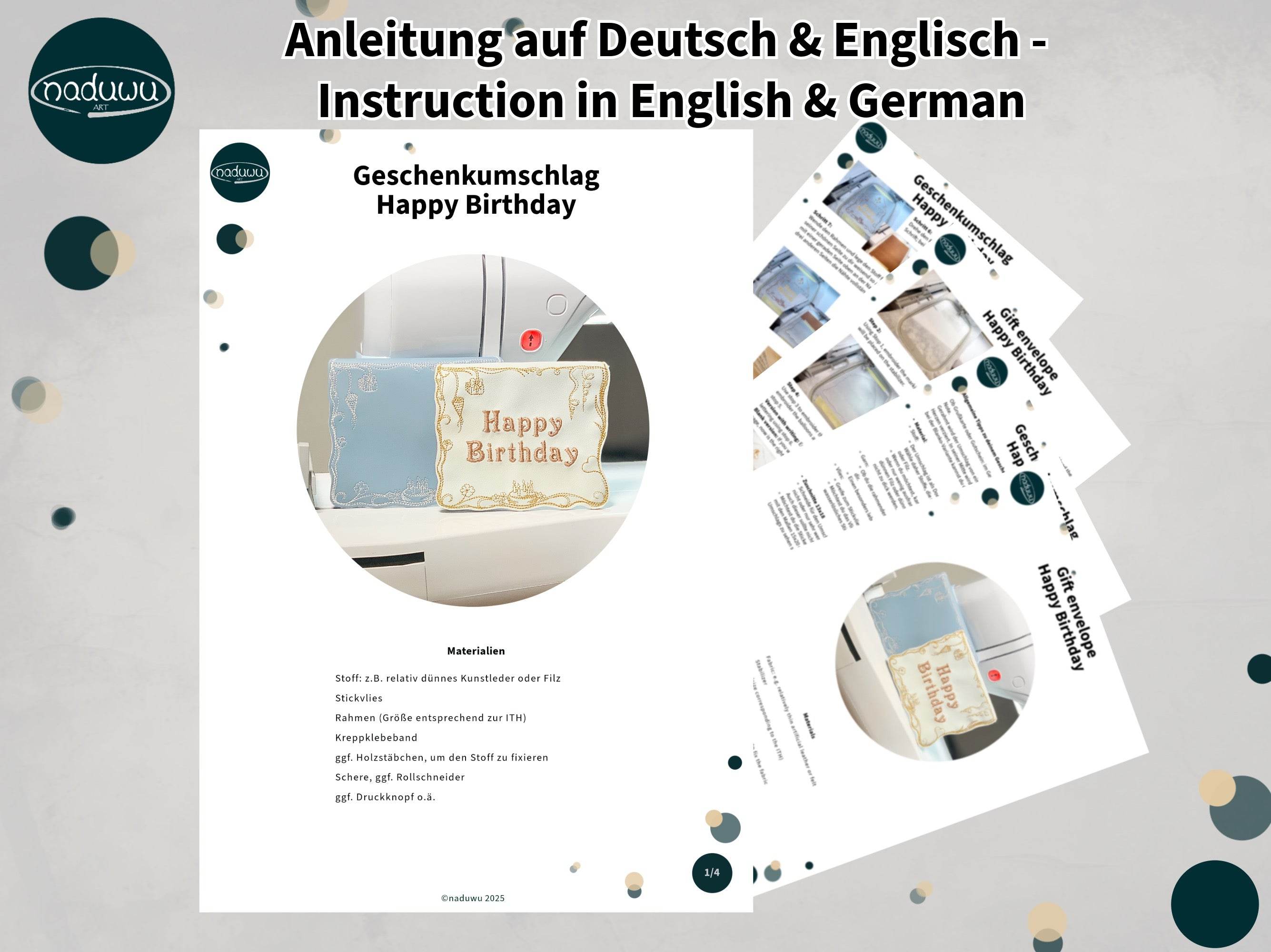 ITH Stickdatei Geschenkumschlag 13x18 in 2 Varianten - Sewando