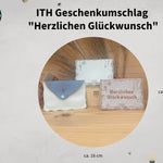 ITH Stickdatei Geschenkumschlag 16x26, In The Hoop Herzlichen Glückwunsch - Sewando