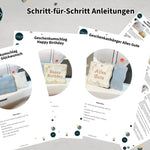 ITH Stickdatei Geburtstag Set 3 Größen, ITH Geschenkumschlag & Geschenkanhänger - Sewando