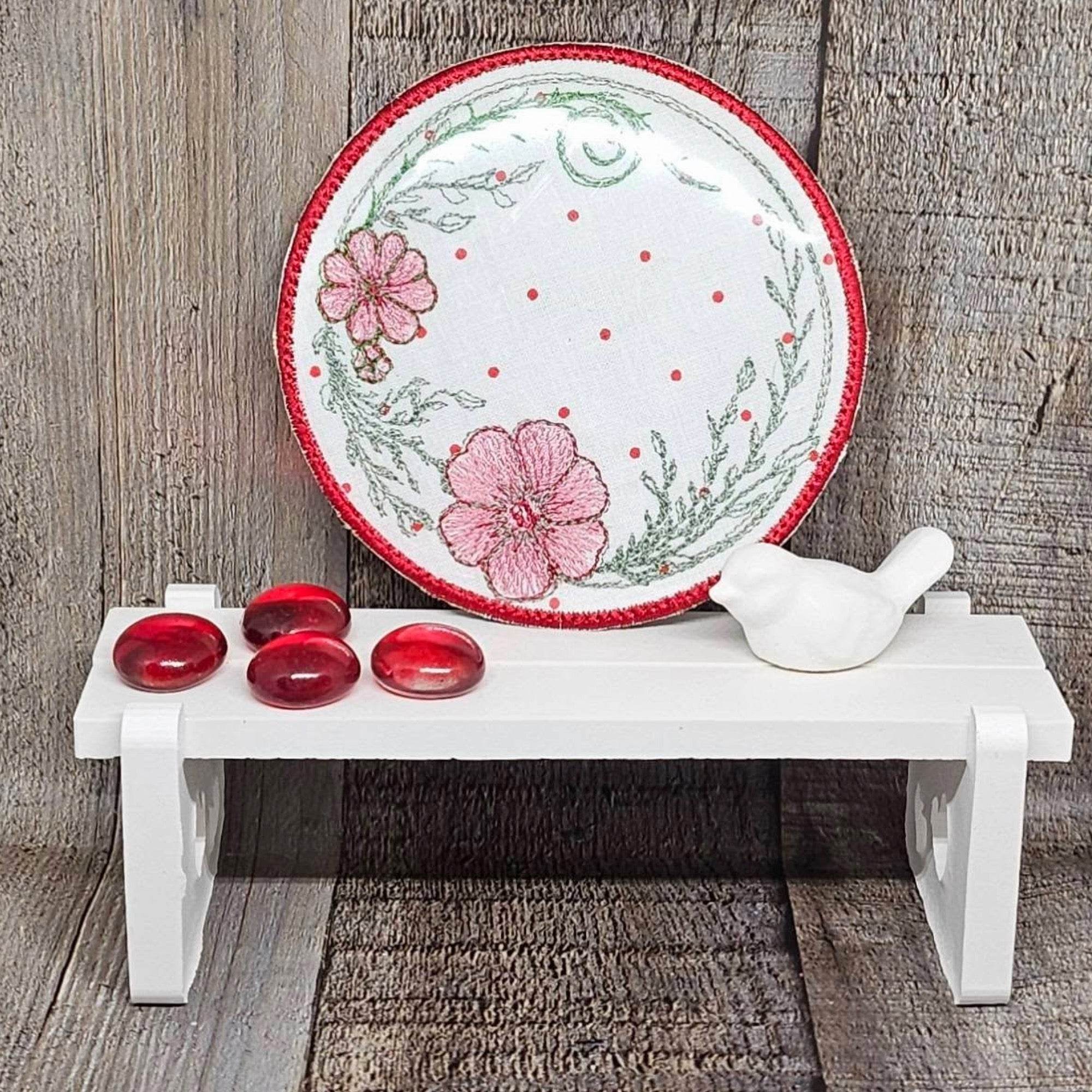 ITH Stickdatei Blumen Mug Rug Set 10x10 mit Sumsenschutz - Sewando