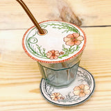 ITH Stickdatei Blumen Mug Rug Set 10x10 mit Sumsenschutz - Sewando