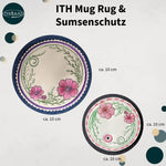 ITH Stickdatei Blumen Mug Rug Set 10x10 mit Sumsenschutz - Sewando