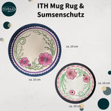 ITH Stickdatei Blumen Mug Rug Set 10x10 mit Sumsenschutz - Sewando