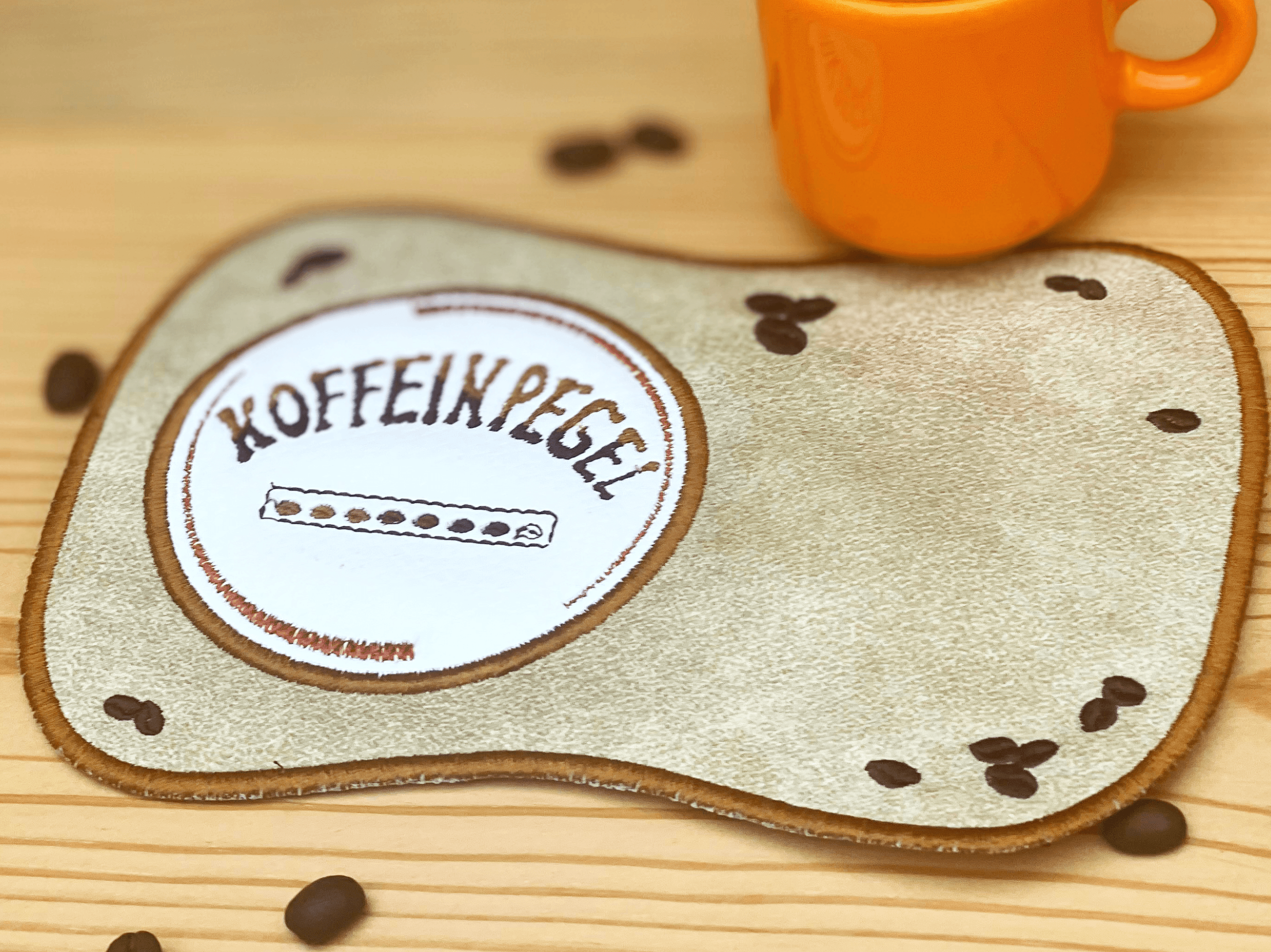 Stickdatei Kaffee Mug Rug Set 10x10, und 13x18 - Sewando