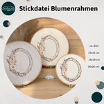 Stickdatei Blumenrahmen Set 3 Größen, Blumen Scribble ab 13x18 Rahmen - Sewando