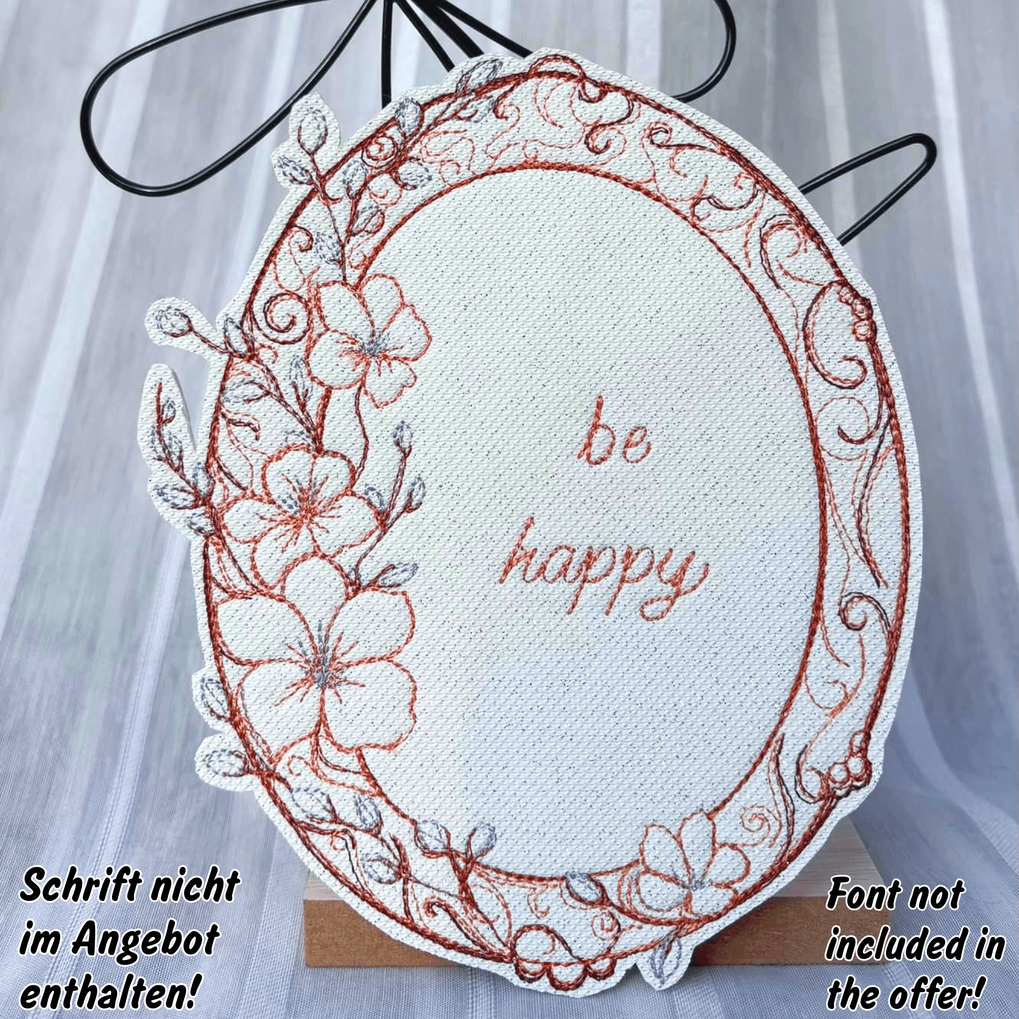 Stickdatei Blumenrahmen Set 3 Größen, Blumen Scribble ab 13x18 Rahmen - Sewando