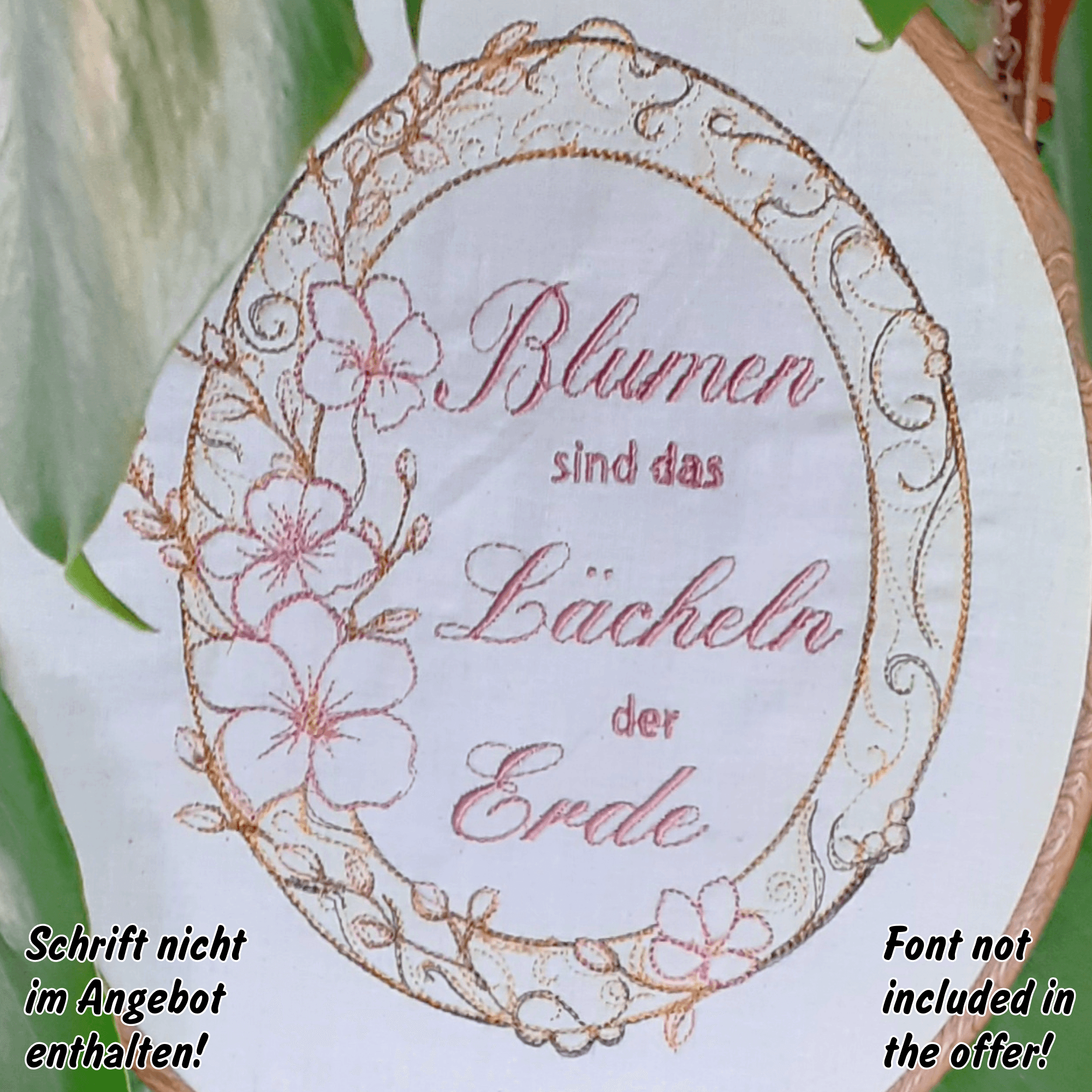 Stickdatei Blumenrahmen Set 3 Größen, Blumen Scribble ab 13x18 Rahmen - Sewando
