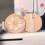 Stickdatei Tasche 10x10 mit Blume, ITH Mini Zip Bag Flower 1 - Sewando