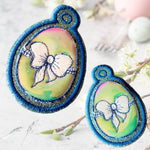 Stickdatei Ostern Set, ITH Geschenkumschlag 13x18 und 16x26,Osterei Geschenkanhänger 10x10 - Sewando