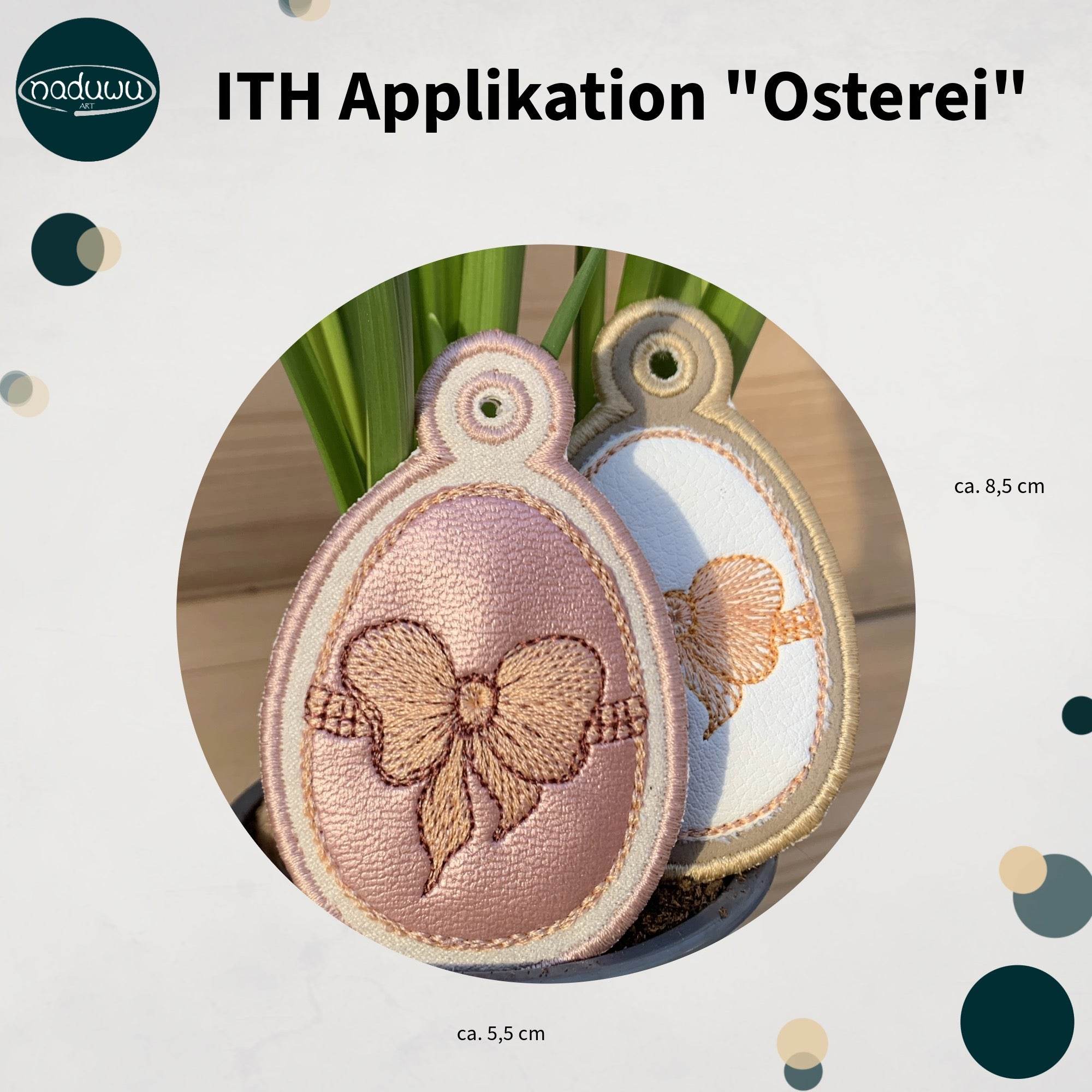 Stickdatei Osterei Anhänger, ITH Applikation für 10x10 Rahmen - Sewando
