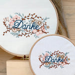 Stickdatei Blumenranke Danke Set mit 4 Größen - Sewando