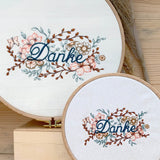 Stickdatei Blumenranke Danke Set mit 4 Größen - Sewando