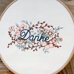 Stickdatei Blumenranke Danke Set mit 4 Größen - Sewando