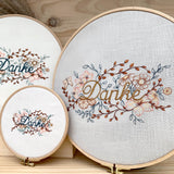 Stickdatei Blumenranke Danke Set mit 4 Größen - Sewando