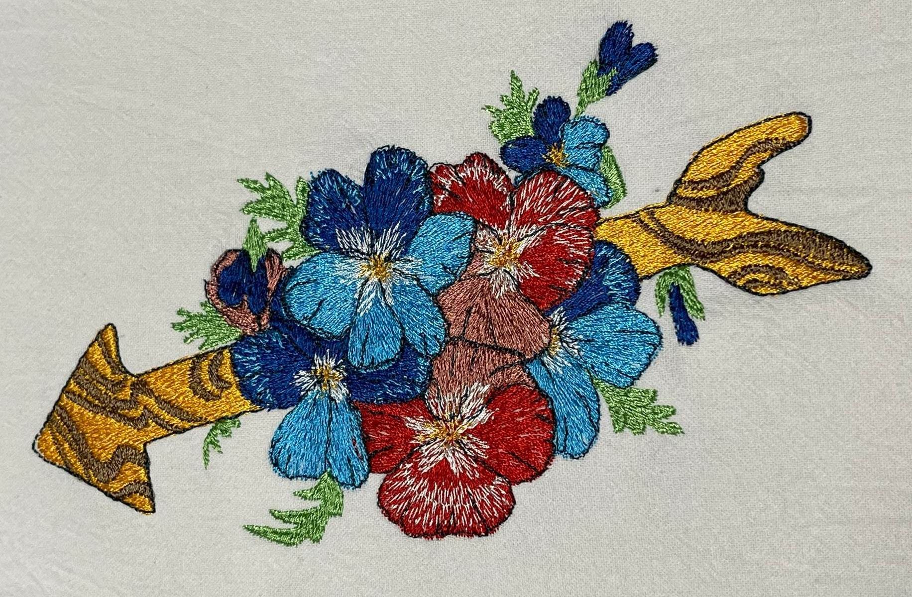 Pfeil Stickdatei – florales Motiv für kreative Akzente - Sewando