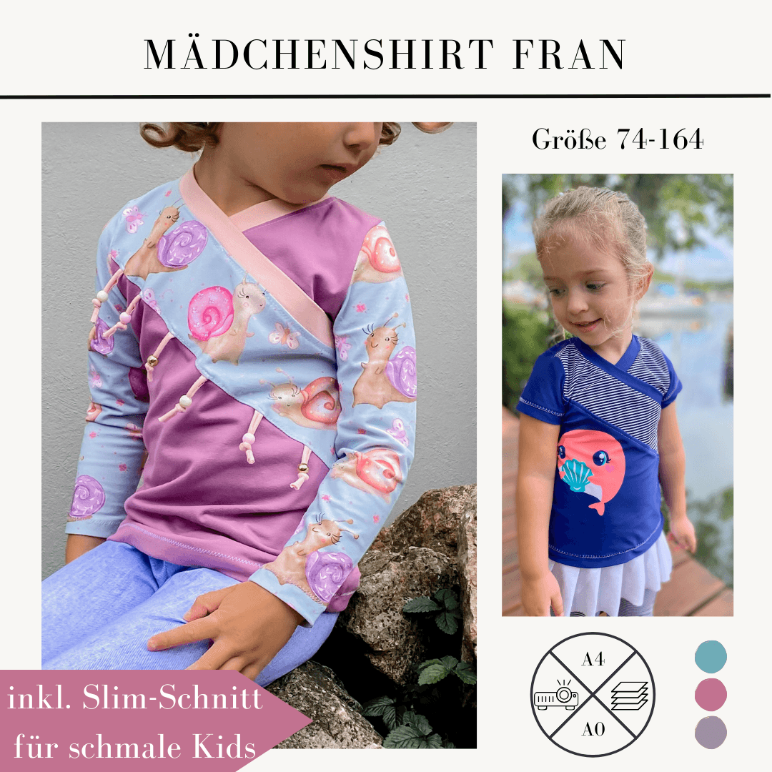 Schnittmuster Shirt für Mädchen Fran Gr. 74-164 - Sewando