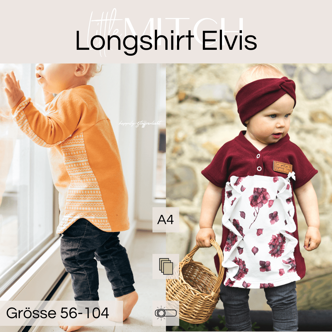 Schnittmuster Longshirt Elvis Mini Gr. 56-104 - Sewando