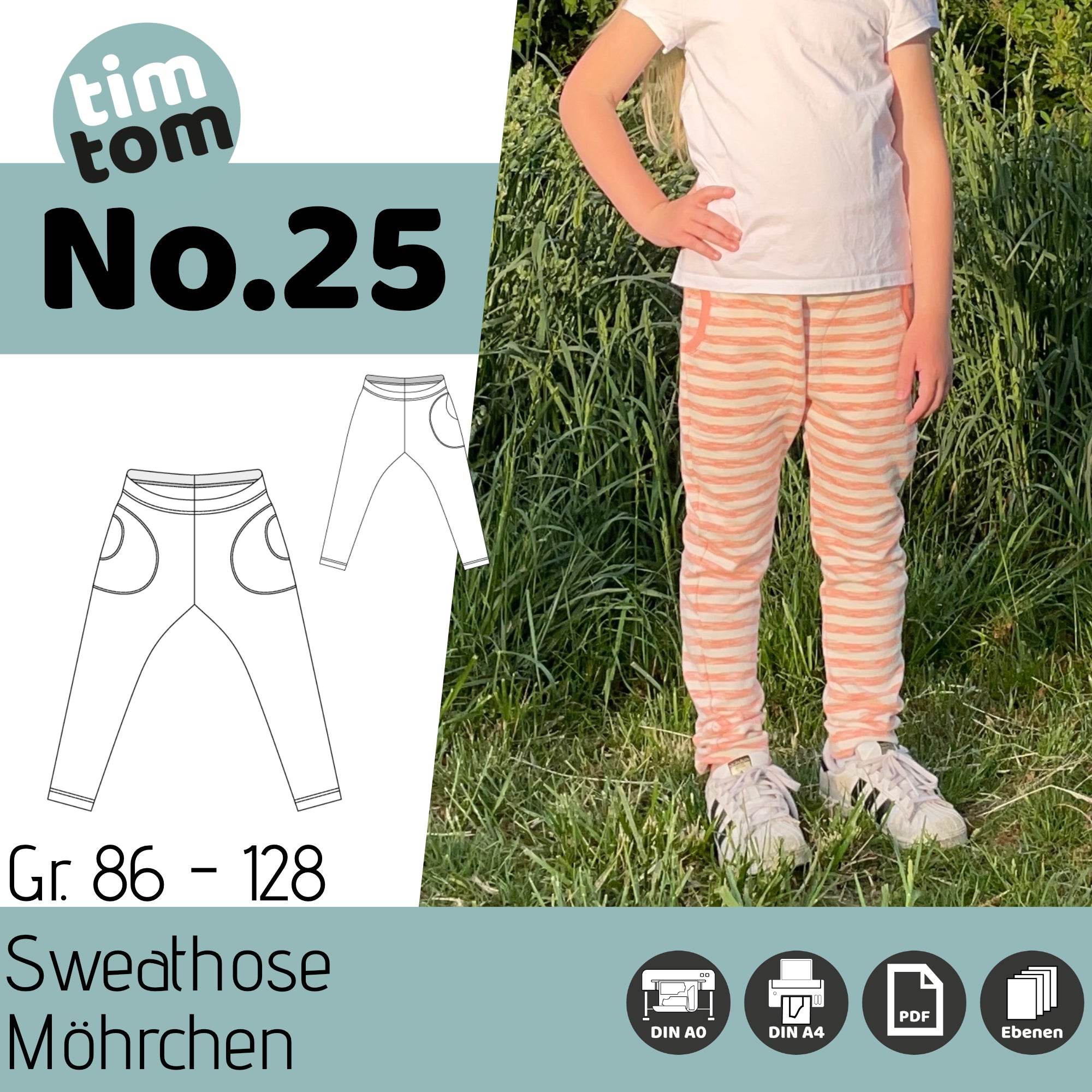 Schnittmuster timtom No.25 stylische Sweathose Gr.86-128 - Sewando