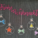 Stickdatei - Schild / Türhänger "Frohe Weihnachten" Single Line