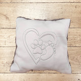 Stickdatei Pfote  Füße mit Herz 3D Trapunto Set 2622