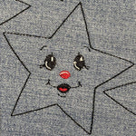 Stickdatei - 6 Sterne mit Gesicht (ITH und Doodle) - Sewando