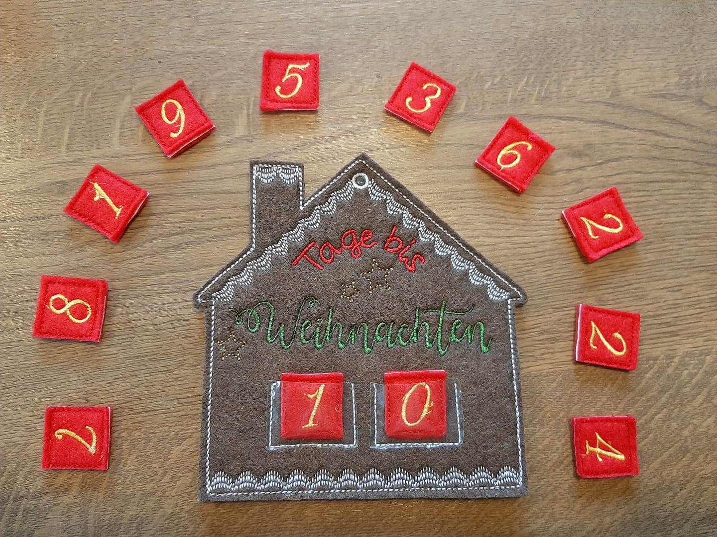Stickdatei - Adventskalender Lebkuchenhaus - Sewando