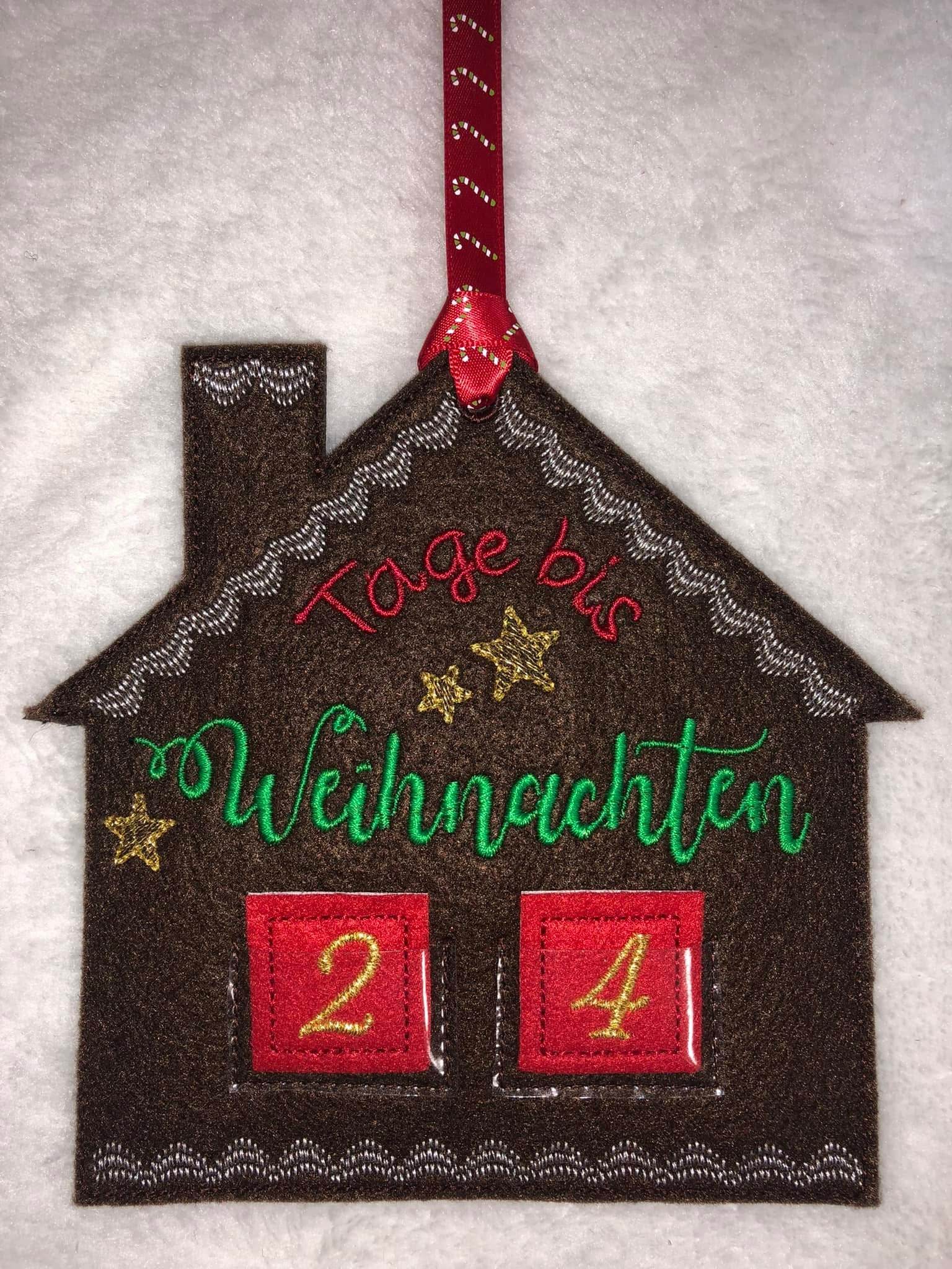 Stickdatei - Adventskalender Lebkuchenhaus - Sewando
