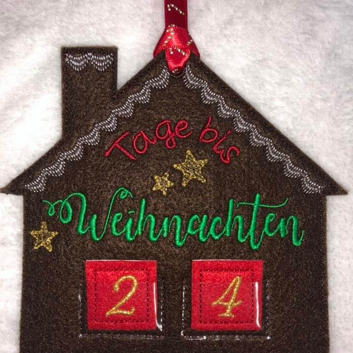 Stickdatei - Adventskalender Lebkuchenhaus - Sewando