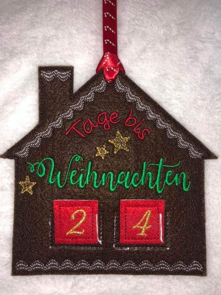 Stickdatei - Adventskalender Lebkuchenhaus - Sewando