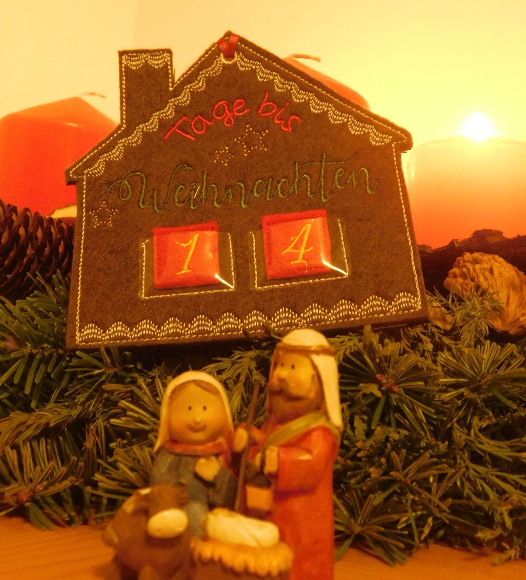 Stickdatei - Adventskalender Lebkuchenhaus - Sewando