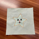 Stickdatei - 6 Sterne mit Gesicht (ITH und Doodle) - Sewando