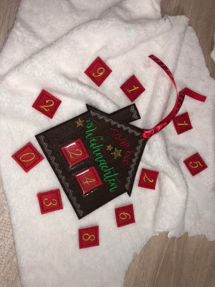 Stickdatei - Adventskalender Lebkuchenhaus - Sewando