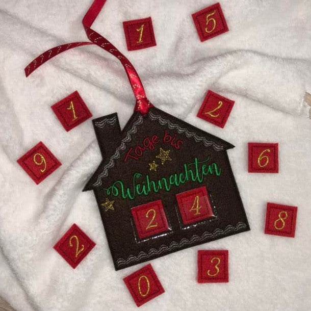 Stickdatei - Adventskalender Lebkuchenhaus - Sewando