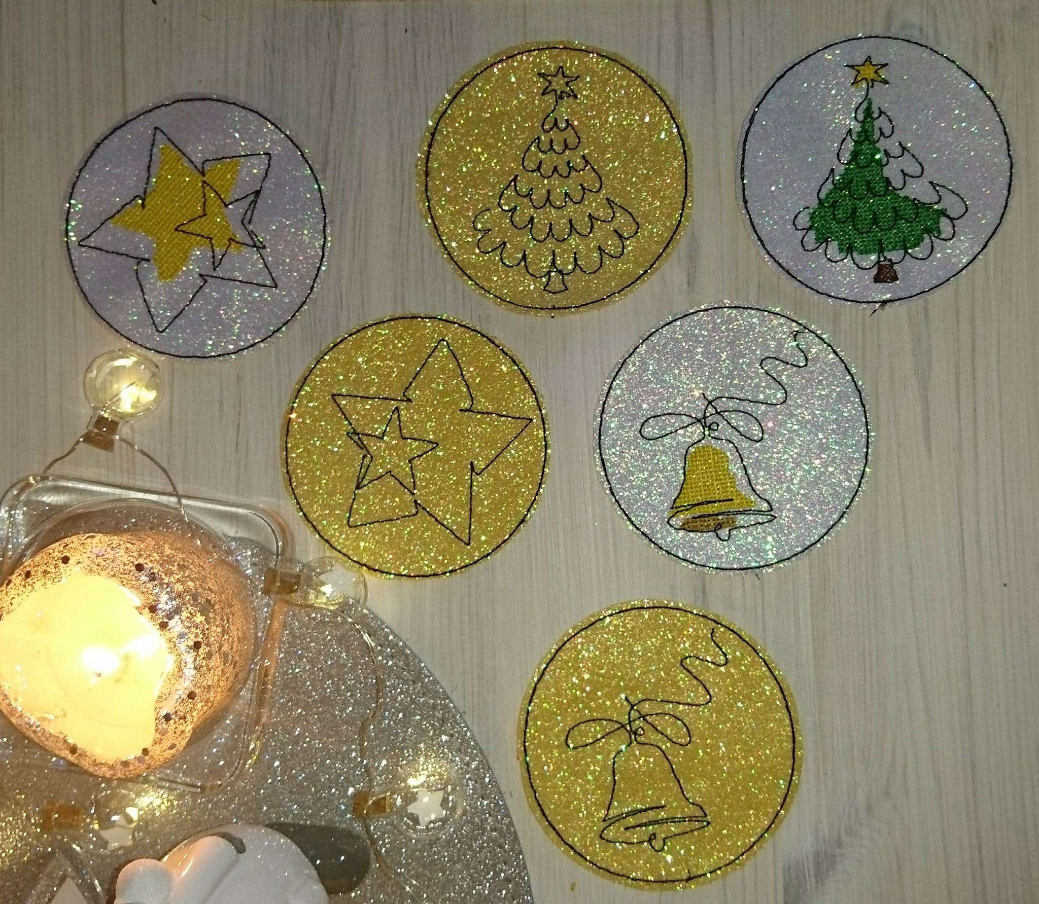 Stickdatei - Untersetzer Single Line Advent (24 Dateien) - Sewando