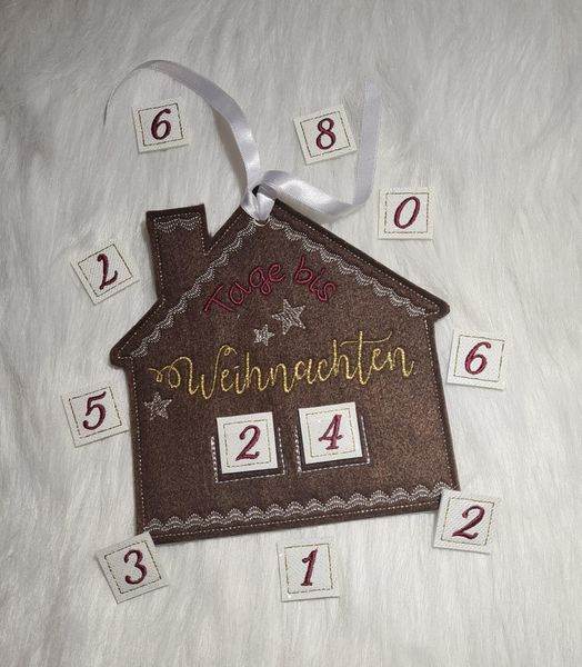 Stickdatei - Adventskalender Lebkuchenhaus - Sewando