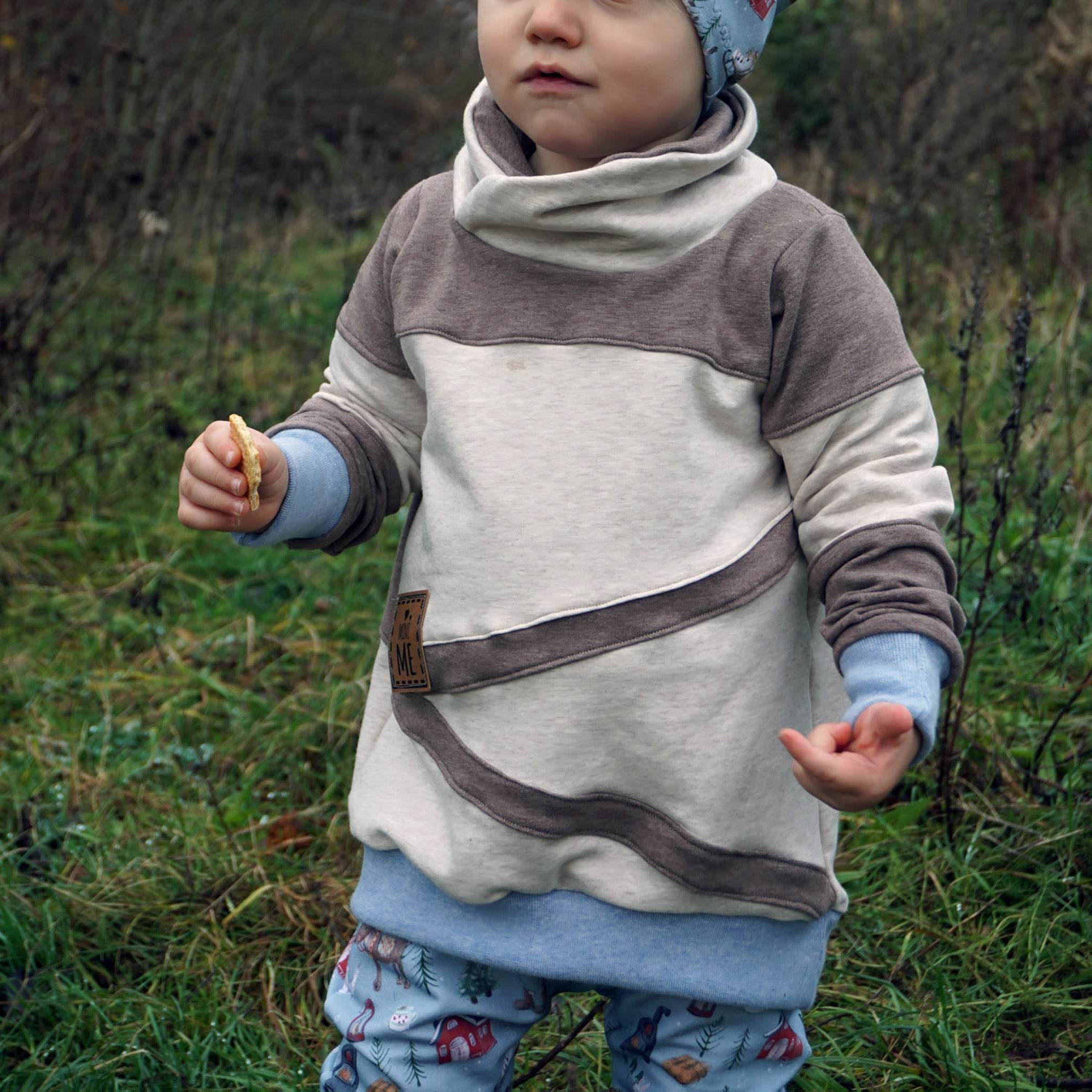 Schnittmuster Hoodie Mighty X Kross Gr.74 - 122 - Sewando