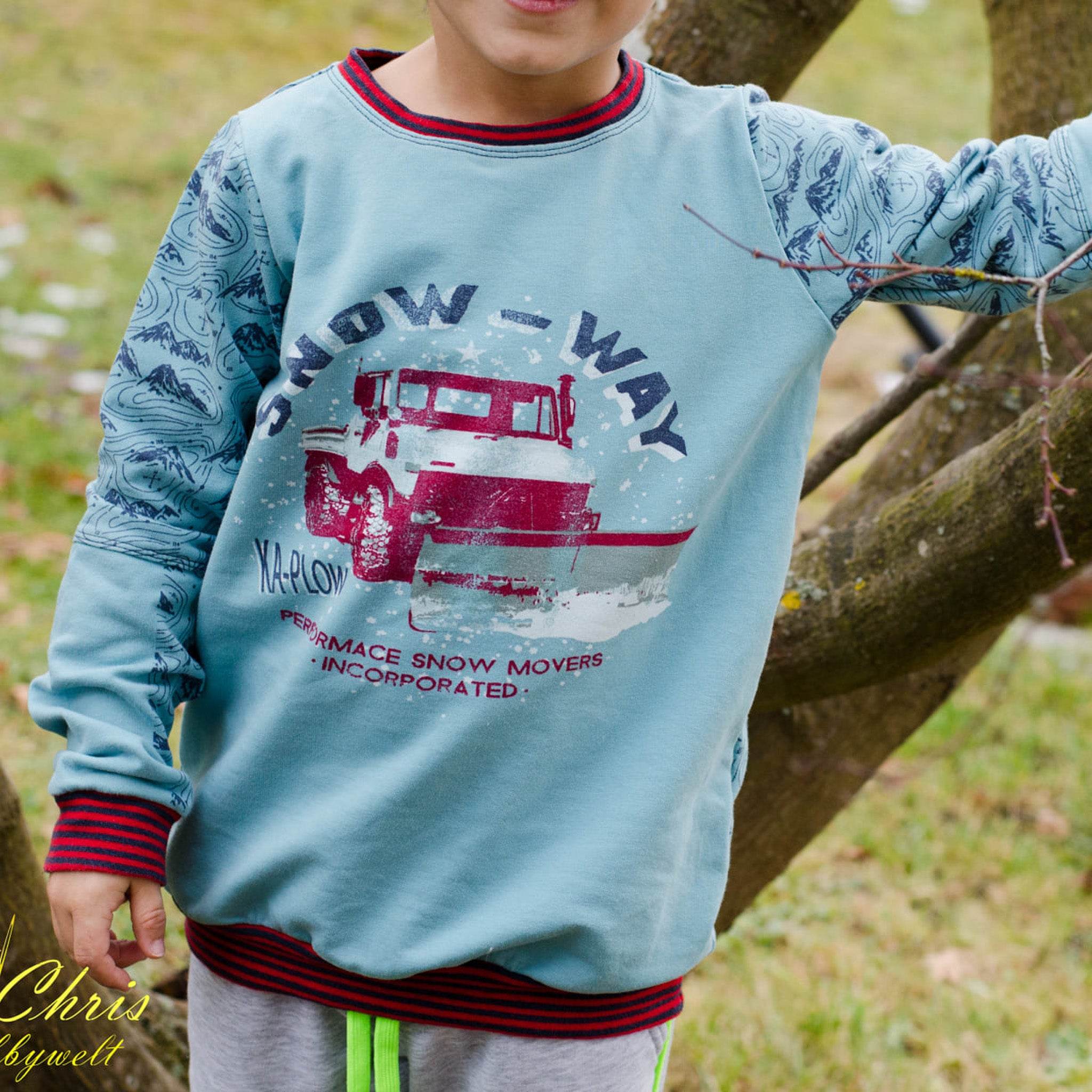 Schnittmuster Hoodie Mighty X Kross Gr.74 - 122 - Sewando
