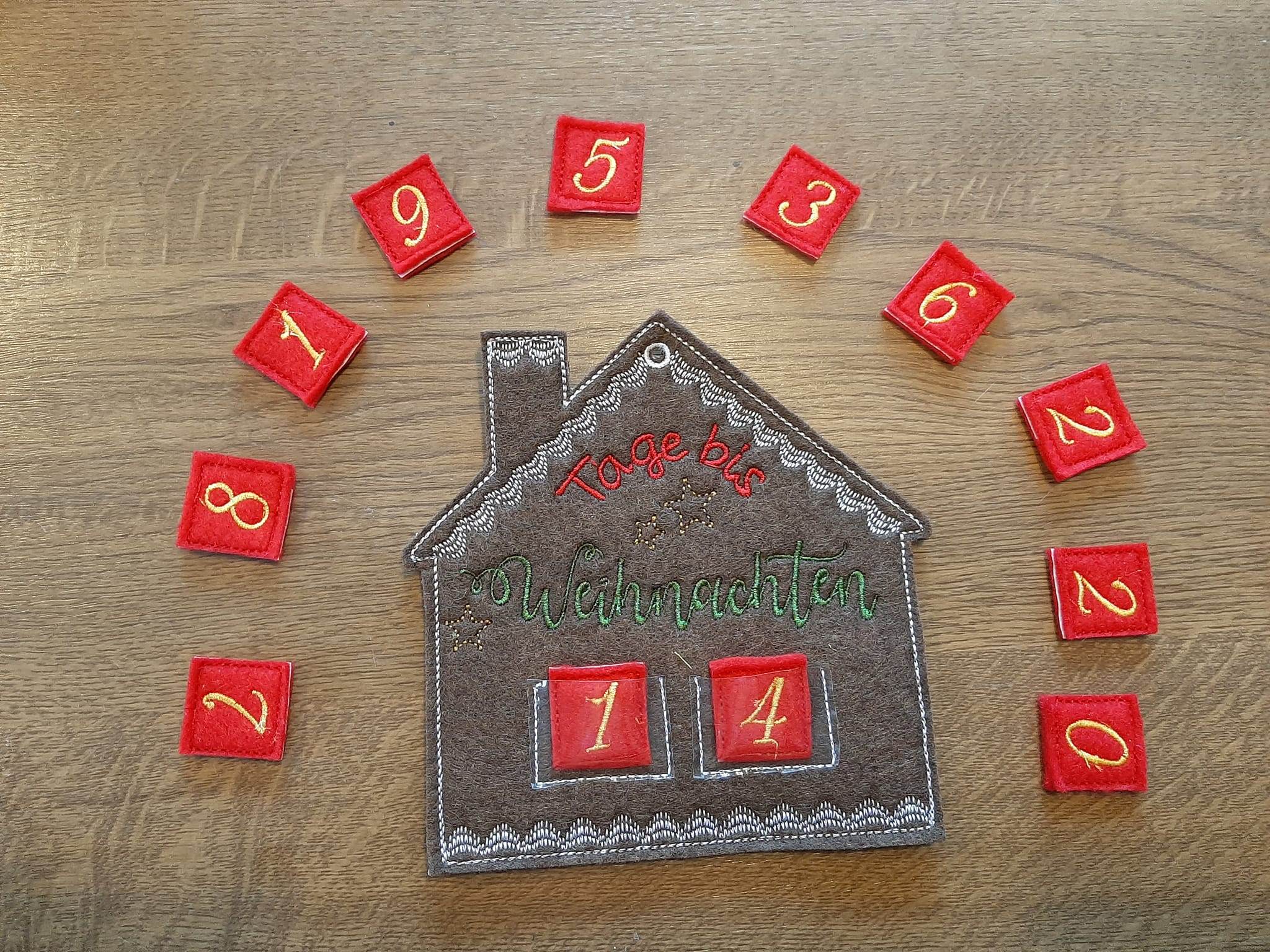 Stickdatei - Adventskalender Lebkuchenhaus - Sewando