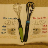 Stickdatei - Der/die tut nix, der/die will nur kochen - Sewando
