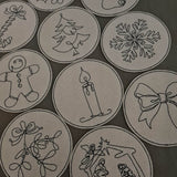 Stickdatei - Untersetzer Single Line Advent (24 Dateien) - Sewando