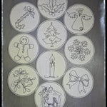 Stickdatei - Untersetzer Single Line Advent (24 Dateien) - Sewando